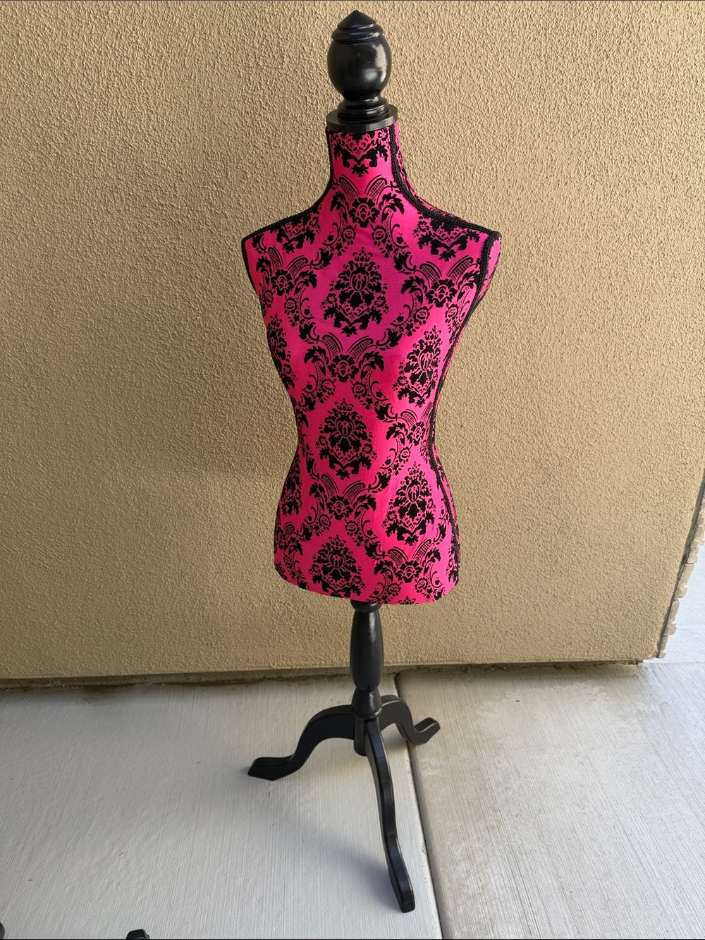 Pink and Black Decorative Dress Form Mannequin